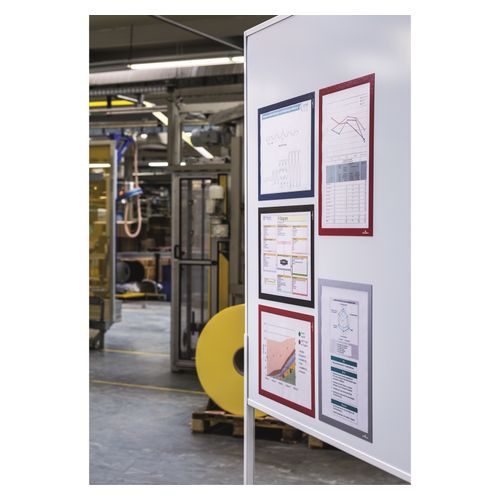 Durable Sign Holders Duraframe A3 Magnetic Silver Pk5