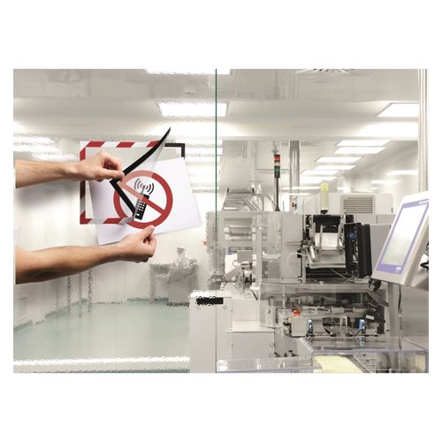 Durable Self Adhesive Sign Holder Security A4 Red/White Pack 2