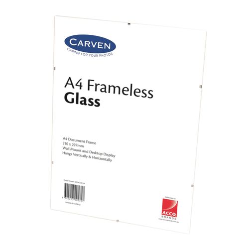 Carven Document Frame Frameless Glass A4
