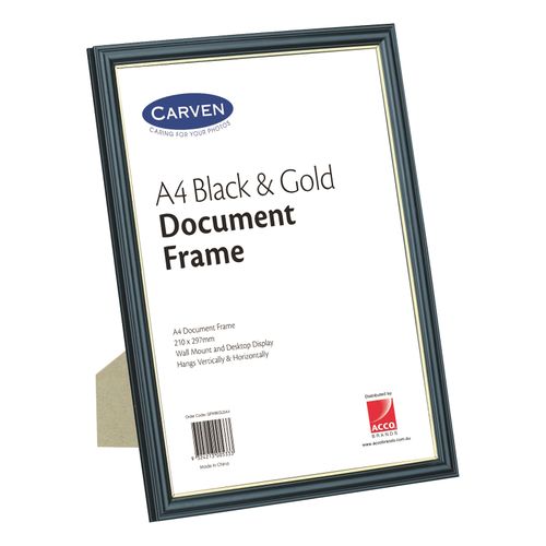 Carven Document Frame Black/Gold A4