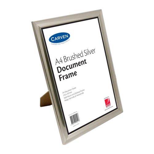 Carven Document Frame Brushed Silver A4
