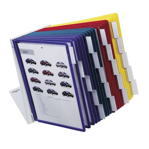 Durable Vario Table 10 A4 Display System With 20 Assorted Panels