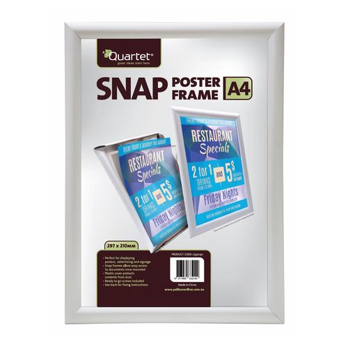 Quartet Instant Poster Snap Frame A4 25mm Silver