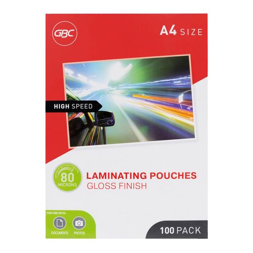 Gbc Laminating Pouch A4 80 Micron Pack 100