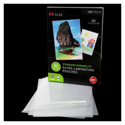 Gbc Laminating Pouch A4 80 Micron Pack 100