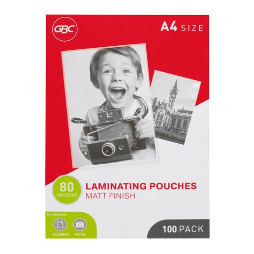 Gbc Laminating Pouch A4 80 Micron Pack 100 Matt