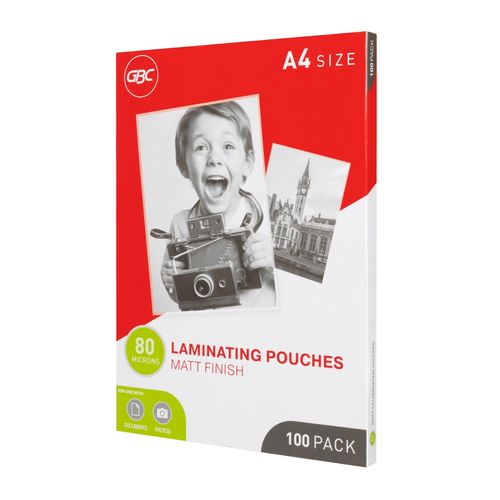 Gbc Laminating Pouch A4 80 Micron Pack 100 Matt
