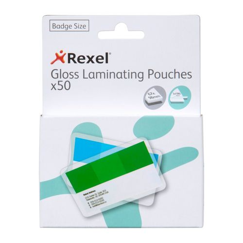 Rexel Laminating Pouch 67x98mm 180 Micron Pack 50