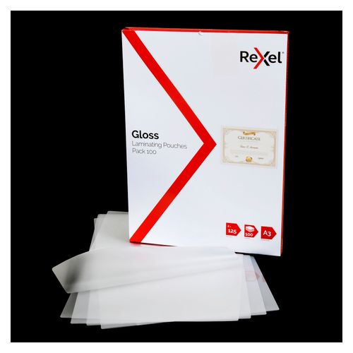 Rexel Laminating Pouch A3 125 Micron Pack 100
