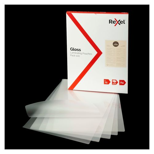 Rexel Laminating Pouch A4 75 Micron Pack 100