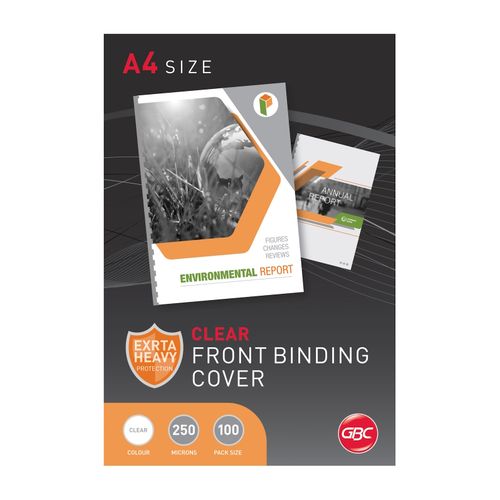 Gbc Binding Cover A4 250 Micron Clear Pack 100