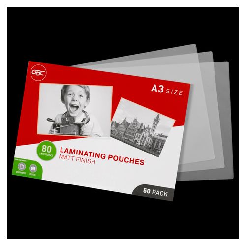GBC Laminating Pouch A3 Matt 80 Micron Pack 50