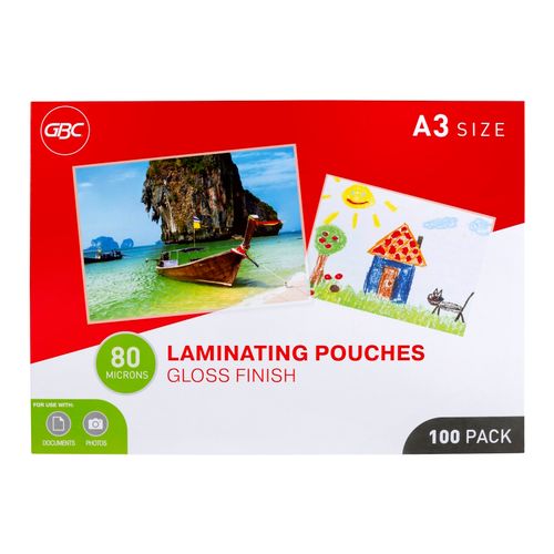 Gbc Laminating Pouch A3 80 Micron Pack 100
