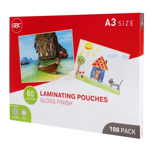 Gbc Laminating Pouch A3 80 Micron Pack 100