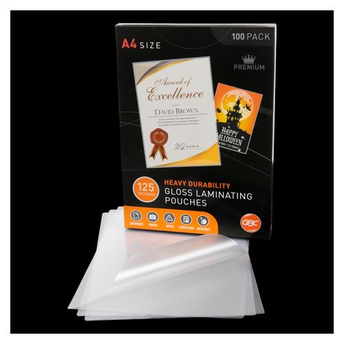 Gbc Laminating Pouch A4 125 Micron Pack 100