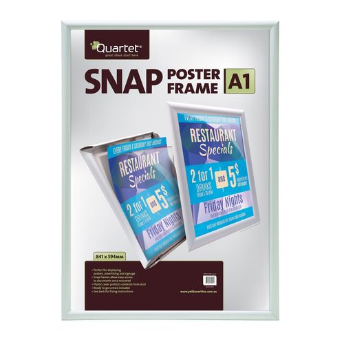 Quartet Instant Poster Snap Frame A1 25mm Silver