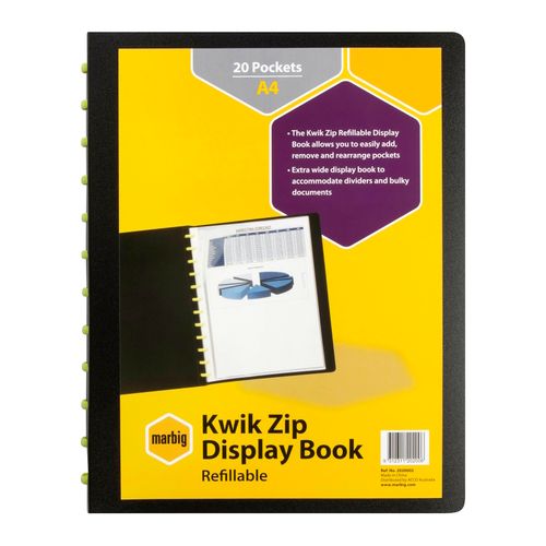 Marbig Kwik Zip Display Book A4 Refillable