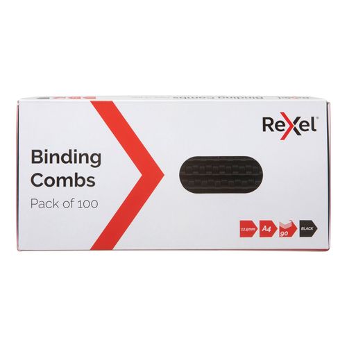 RexelBinding Comb 12.5mm Black Pack 100