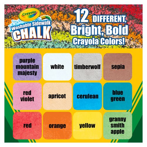 Crayola Washable Sidewalk Chalk Assorted Colours Pack 12