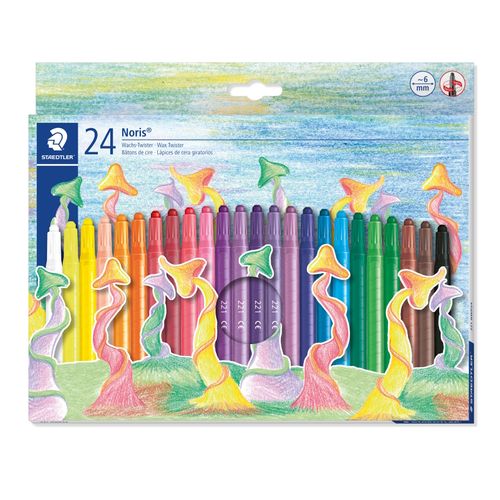 Staedtler Noris Wax Twister Crayons - 24 Assorted Colours 221 NWP24