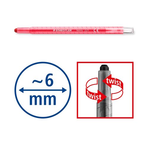 Staedtler Noris Wax Twister Crayons - 24 Assorted Colours 221 NWP24