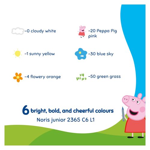 Staedtler Peppa Pig Noris Junior Sidewalk Chalk Pack of 6