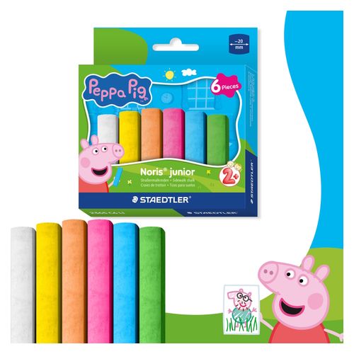 Staedtler Peppa Pig Noris Junior Sidewalk Chalk Pack of 6
