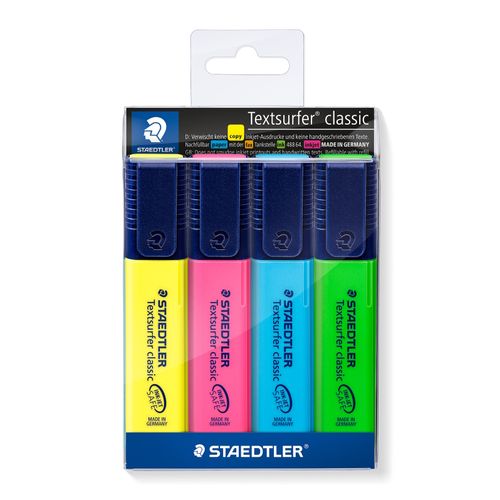 Staedtler Textsurfer Classic Highlighters Wallet Of 4 Assorted Colours 364 WP4