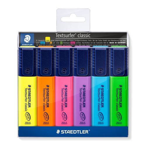 Staedtler Textsurfer Classic Highlighters Wallet Of 6 Assorted Colours 364 WP6