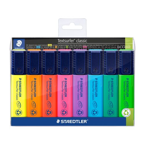 Staedtler Textsurfer Classic Highlighters Wallet Of 8 Assorted Colours 364 WP8