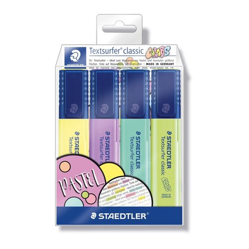 Staedtler Textsurfer Classic Highlighters Wallet Of 4 Pastel Colours 364 CWP4PA