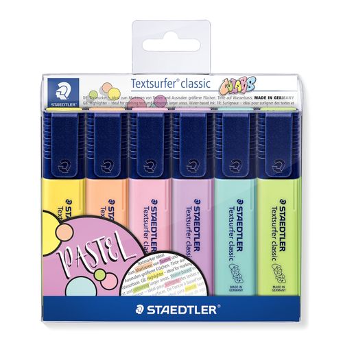 Staedtler Textsurfer Classic Highlighters Wallet Of 6 Pastel Colours 364 CWP6