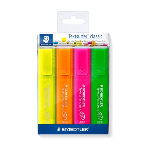 Staedtler Textsurfer Classic Rainbow Colour Highlighters Wallet Of 4 Assorted 364 P WP4
