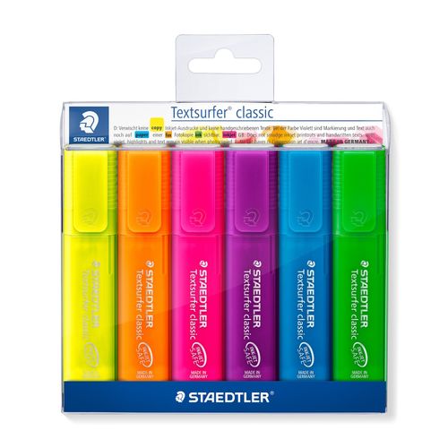 Staedtler Textsurfer Classic Rainbow Colour Highlighters Wallet Of 6 Assorted 364 P WP6