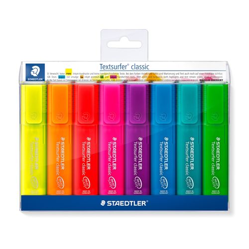 Staedtler Textsurfer Classic Rainbow Colour Highlighters Wallet Of 8 Assorted 364 P WP8