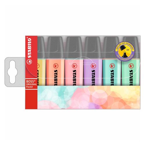 Stabilo Boss Highlighter Assorted Pastel Wallet 6
