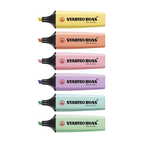 Stabilo Boss Highlighter Assorted Pastel Wallet 6