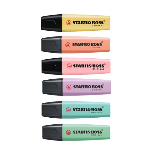 Stabilo Boss Highlighter Assorted Pastel Wallet 6