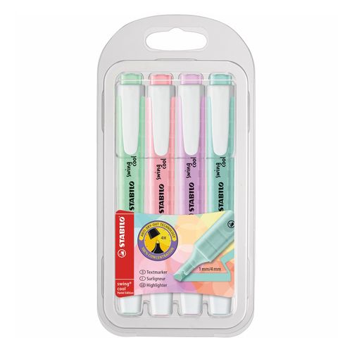 Stabilo Swing Cool Highlighter Pastel Assorted Wallet 4