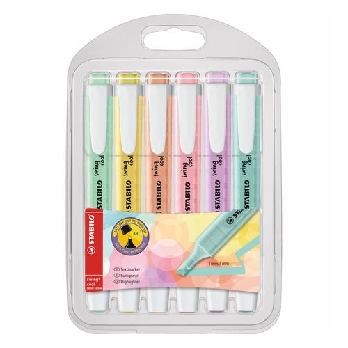 Stabilo Swing Cool Highlighter Pastel Assorted Wallet 6