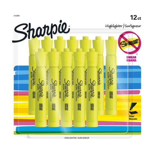 Sharpie Highlighter Tank Yellow Pk12