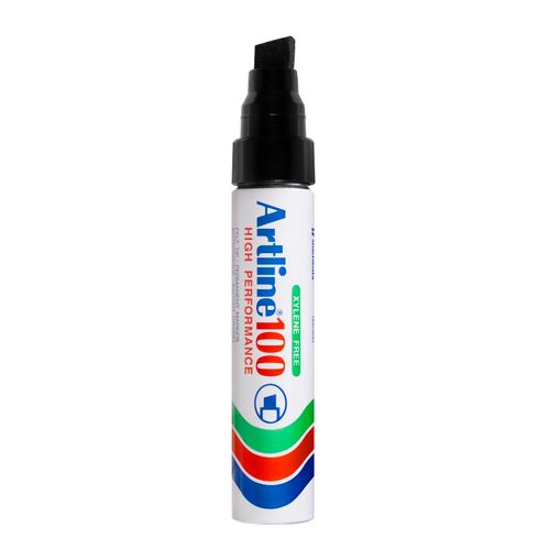 Artline 100 Permanent Marker 7.5-12mm Chisel Nib Black - Sold Each (6 per Box)