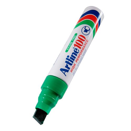 Artline 100 Permanent Marker 7.5-12mm Chisel Nib Green - Sold Each (6 per Box)