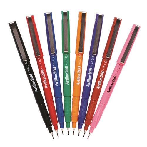 Artline 200 Fineliner Pen 0.4mm Assorted Box 12