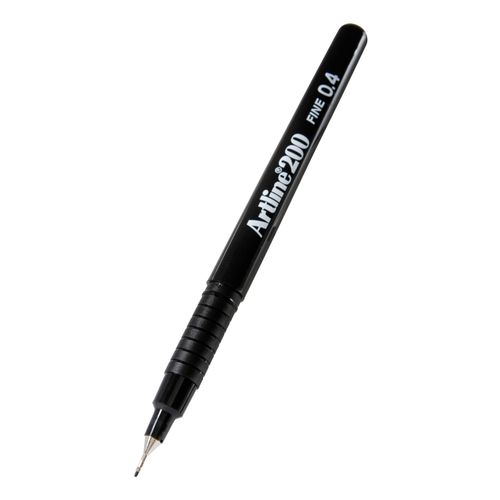 Artline 200 Fineliner Pen 0.4mm Black - Sold Each (12 per Box)