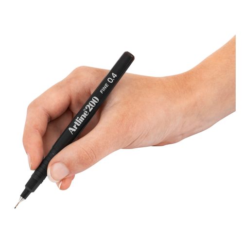 Artline 200 Fineliner Pen 0.4mm Black - Sold Each (12 per Box)