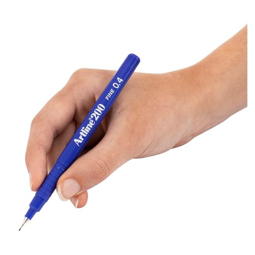 Artline 200 Fineliner Pen 0.4mm Blue - Sold Each (12 per Box)
