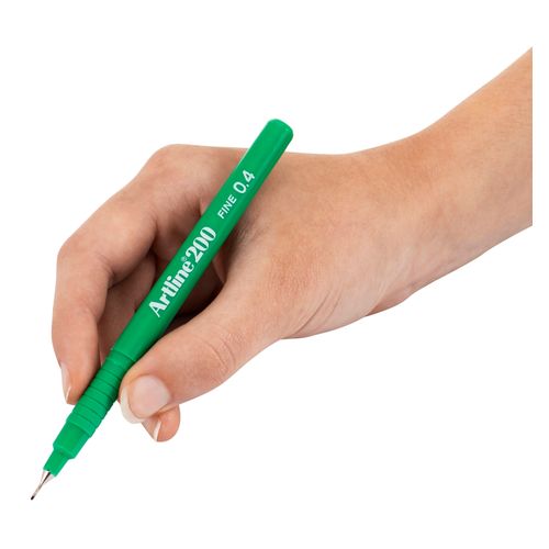 Artline 200 Fineliner Pen 0.4mm Green - Sold Each (12 per Box)