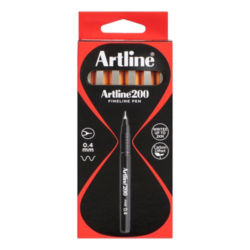 Artline 200 Fineliner Pen 0.4mm Orange - Sold Each (12 per Box)