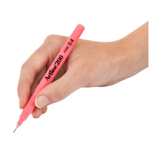 Artline 200 Fineliner Pen 0.4mm Pink - Sold Each (12 per Box)
